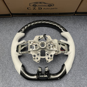 Ford Mustang 2018 2019 2020 2021 2022 carbon fiber steering wheel from czd auto parts with LED