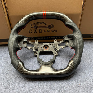 CZD Autoparts For Honda FK2 carbon fiber steering wheel red double stripe