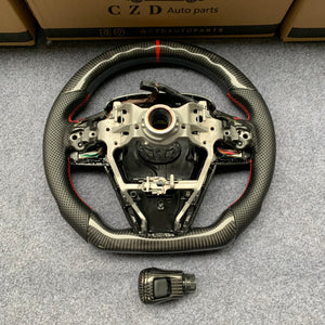 CZD Autoparts For Toyota Avalon 2019-2022 carbon fiber steering wheel gloss black carbon fiber trim