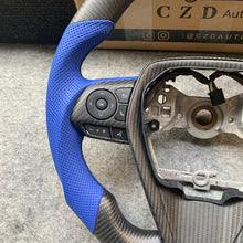 Load image into Gallery viewer, CZD Autoparts for Toyota 8th gen Camry se xse le xle 2018-2022  carbon fiber steering wheel blue perorated leather sides