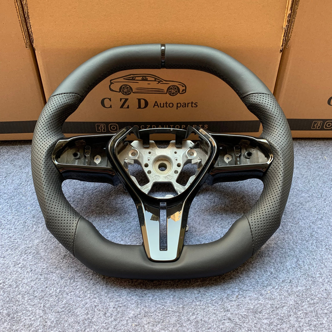 CZD auto parts for Infiniti QX50 2018-2019 carbon fiber steering wheel with flat top flat bottom shape