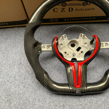 Load image into Gallery viewer, CZD Autoparts for BMW M1 M2 M3 M4 F80 F82 F83 carbon fiber steering wheel with black Italy Alcantara