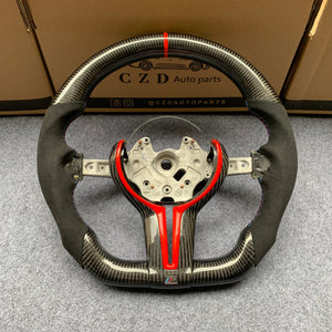 CZD Autoparts For BMW F83 M5 F10 M6 F06 F12 F13 carbon fiber steering wheel with black alcantara sides