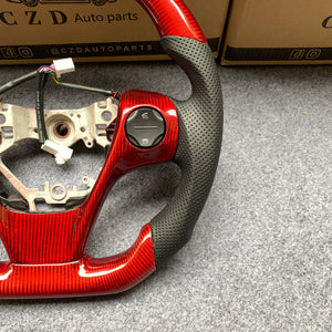 CZD For 2013、2014、2015、2016、2017 7th Toyota Gamry carbon fiber steering wheel with gloss red carbon fiber top&bottom