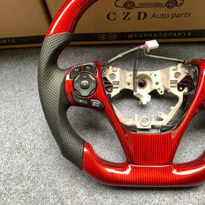 CZD For 2013、2014、2015、2016、2017 7th Toyota Gamry carbon fiber steering wheel with perforated leather sides