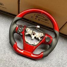 Load image into Gallery viewer, CZD For 2013、2014、2015、2016、2017 7th Toyota Gamry carbon fiber steering wheel with gloss red carbon fiber top&amp;bottom