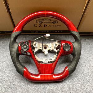 CZD For 2013、2014、2015、2016、2017 7th Toyota Gamry carbon fiber steering wheel with perforated leather sides