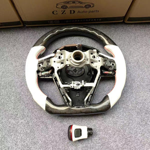 CZD Autoparts For Toyota 8th gen Camry se xse le xle 2018-2022 carbon fiber steering wheel gloss carbon fiber gear knob