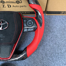 Load image into Gallery viewer, CZD Autoparts for Toyota 8th gen Camry se xse le xle 2018-2022 carbon fiber steering wheel black airbag cover