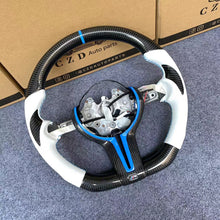 Load image into Gallery viewer, CZD Autoparts For BMW X5M X4 carbon fiber steering wheel white perforated leather sides