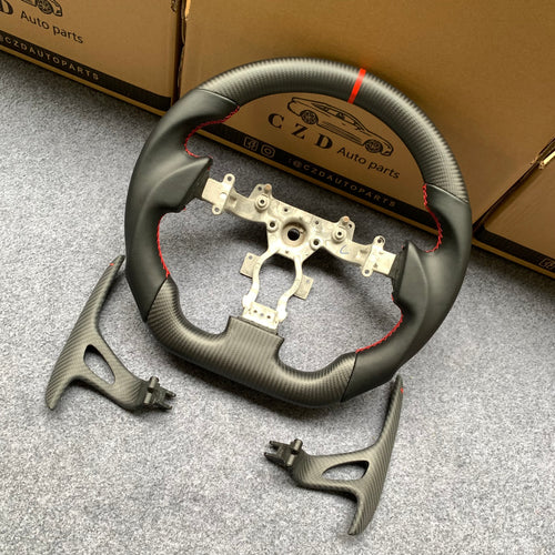 CZD autoparts for Nissan gtr  r35 2009-2016 carbon fiber steering wheel with matte carbon fiber paddles shifter