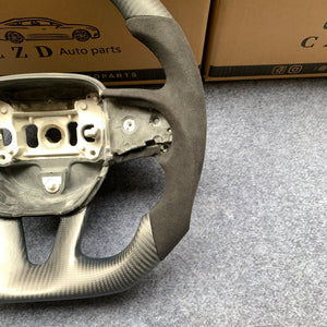 CZD Autoparts for Dodge (SRT) Challenger 2015-2021 carbon fiber steering wheel black alcantara sides