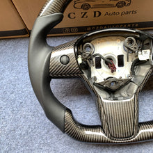 Load image into Gallery viewer, CZD Tesla Model 3 2017/2018/2019/2020 carbon fiber steering wheel with flat top