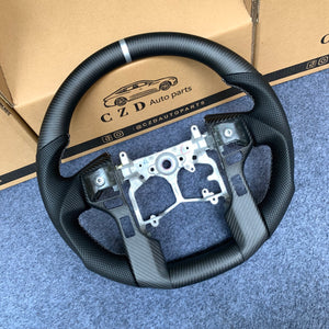 CZD For Toyota Tundra 2014/2015/2016/2017 carbon fiber steering wheel with perforated leather sides