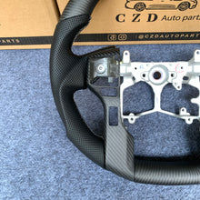 Load image into Gallery viewer, CZD For Toyota Tundra 2014/2015/2016/2017 carbon fiber steering wheel with perforated leather sides