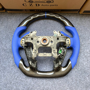 Honda Pilot 2009 2010 2011 2012 2013 2014 2015 carbon fiber steering wheel with blue perforated leatherfrom czd auto parts