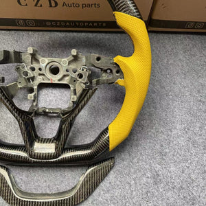 CZD auto parts For Honda 10th gen Accord EXL EX LX 2018-2022 carbon fiber steering wheel with yellow perforated leather