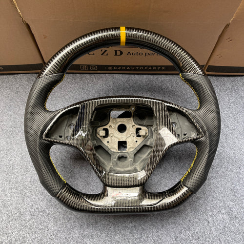 CZD auto parts For Chevrolet Corvette C7 2014-2019 carbon fiber steering wheel with yellow 12o'clock ring