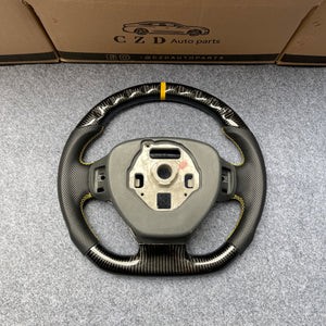 CZD auto parts For Chevrolet Corvette C7 2014-2019 carbon fiber steering wheel with yellow 12o'clock ring