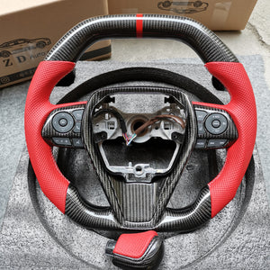 CZD 2018-2021 Camry XSE Carbon Fiber steering wheel(top and bottom flat)