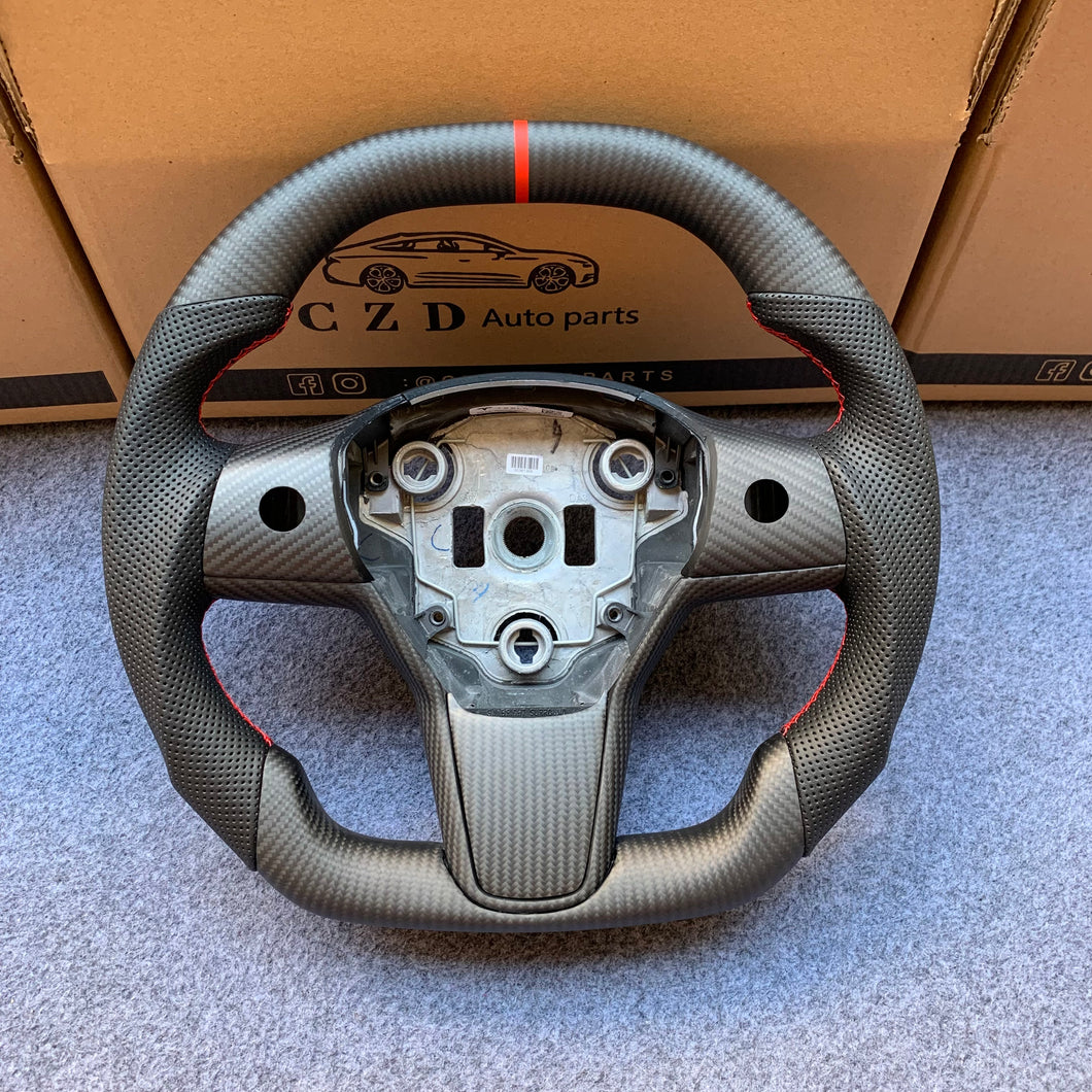 CZD Tesla model 3/model Y carbon fiber steering wheel