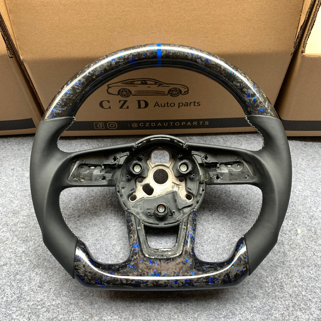 CZD 2017 UP Audi B9 A3/A4/A5/S3/S4/S5/RS3 Blue flake forged carbon fiber steering wheel