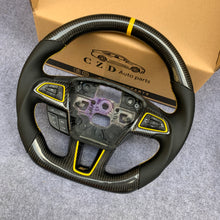 Load image into Gallery viewer, CZD Focus MK3 ST carbon fiber steering wheel with black smooth leather