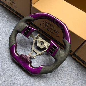 CZD Infiniti FX35 2003-2008 carbon fiber steering wheel with purple carbon fiber