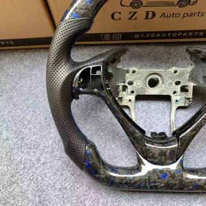 CZD Acura TL/ ZDX carbon fiber steering wheel with blue flake forged carbon fiber steering wheel
