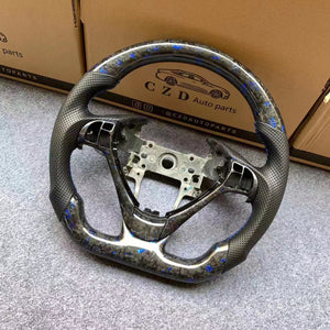 CZD Acura TL/ ZDX carbon fiber steering wheel with blue flake forged carbon fiber steering wheel