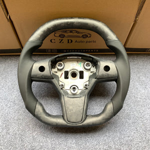 CZD Tesla model 3/model Y Matte forged carbon fiber steering wheel