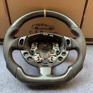 CZD autoparts For Maserati Granturismo 2007 2008 2009 2010 2011 2012 carbon fiber steering wheel with an Italian stripe