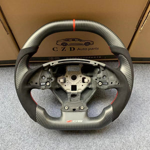 CZD autoparts For chevrolet corvette C7 2014 2015 2016 2017 2018 2019 carbon fiber steering wheel with Italian alcantara