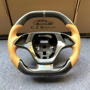 CZD autoparts For chevrolet corvette C7 2014 2015 2016 2017 2018 2019 carbon fiber steering wheel with yellow perforated leather