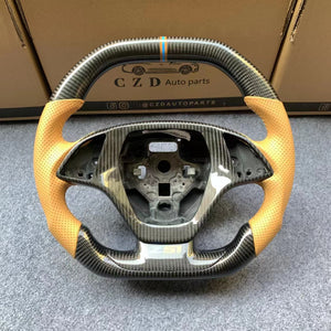 CZD autoparts For chevrolet corvette C7 2014 2015 2016 2017 2018 2019 carbon fiber steering wheel with yellow perforated leather