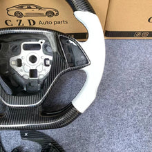 Load image into Gallery viewer, CZD autoparts For chevrolet corvette C7 2014 2015 2016 2017 2018 2019 carbon fiber steering wheel with white perforated leather