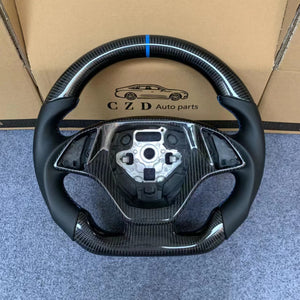 CZD autoparts For Chevrolet corvette C7 2014 2015 2016 2017 2018 2019 carbon fiber steering wheel with perforated leather