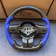 Load image into Gallery viewer, CZD autoparts For Jeep Wrangler 2014 carbon fiber steering wheel with blue perforated leather