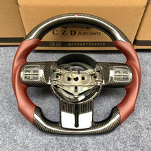 Load image into Gallery viewer, CZD autoparts For Jeep Wrangler 2014 carbon fiber steering wheel with red smooth leather