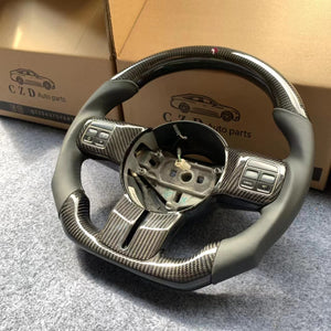 CZD autoparts For Jeep Wrangler 2014 carbon fiber steering wheel with smooth leather