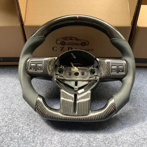 CZD autoparts For Jeep Wrangler 2014 carbon fiber steering wheel with smooth leather
