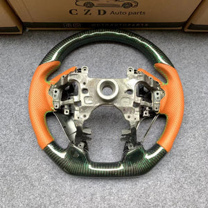 CZD autoparts For Honda 9th accord 2013 2014 2015 2016 2017 carbon fiber steering wheel with orange perferated leather