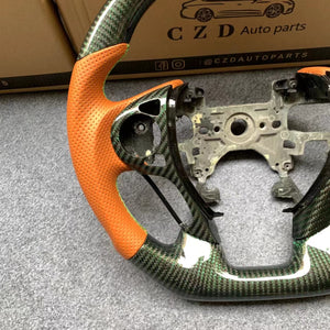 CZD autoparts For Honda 9th accord 2013 2014 2015 2016 2017 carbon fiber steering wheel with orange perferated leather