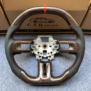 CZD autoparts For mustang 2015 2016 2017 red wire carbon fiber steering wheel