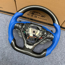 Load image into Gallery viewer, CZD Acura ILX/RDX carbon fiber steering wheel with blue perforated leather