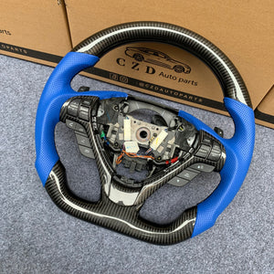 CZD Acura ILX/RDX carbon fiber steering wheel with blue perforated leather