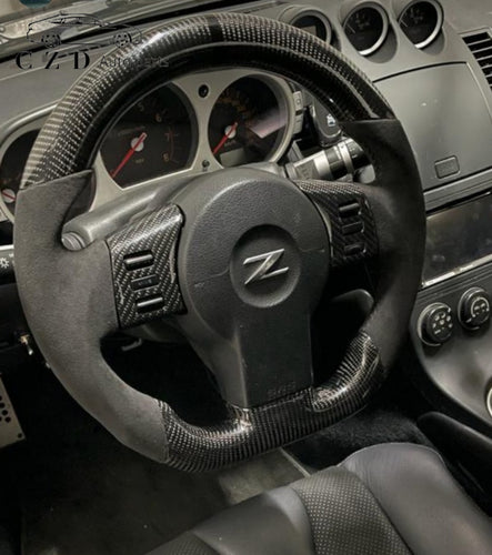 CZD Nissan 350Z/Z33 2002-2009 carbon fiber steering wheel with black carbon fiber