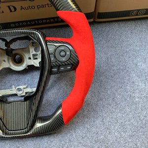 CZD Camry XSE/TRD 2018/2019/2020/2021/2022/2023 Carbon Fiber steering wheel with red Alcantara