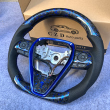 Load image into Gallery viewer, CZD 2018-2023 Toyota Camry xse/se/trd blue flake forged carbon steering wheel