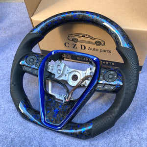 CZD 2018-2023 Toyota Camry xse/se/trd blue flake forged carbon steering wheel